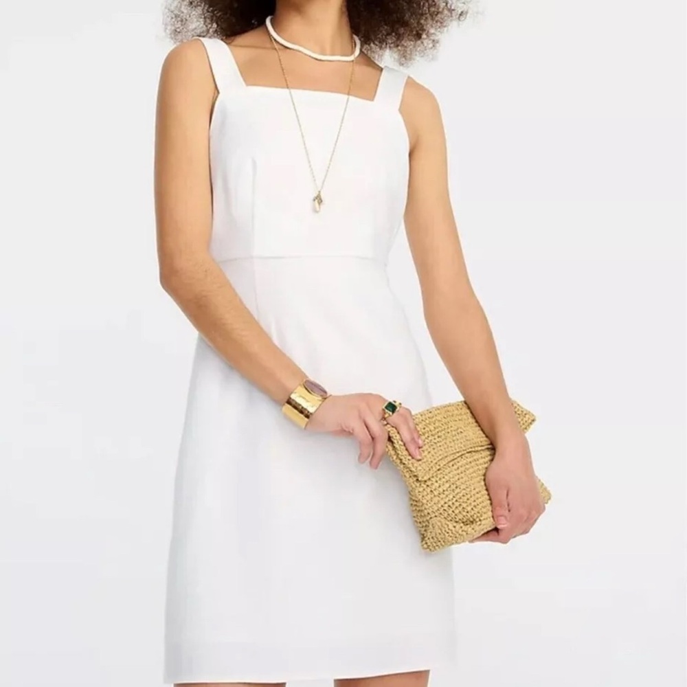 NWT J Crew | Squareneck A-line dress in stretch linen blend
BI707